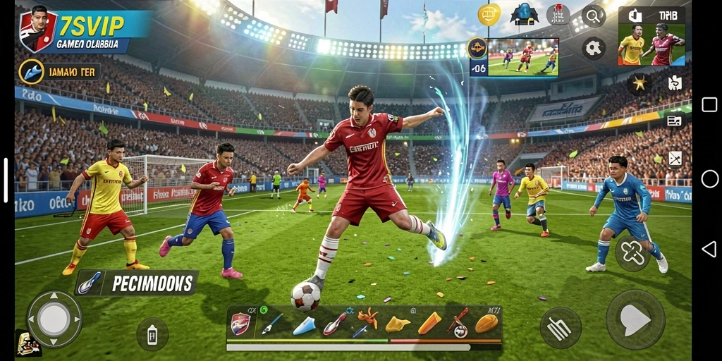 Screenshot utama 7SVIP menampilkan aksi seru dalam permainan olahraga.