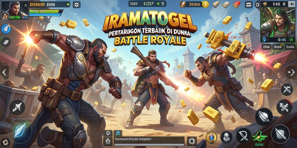 Tampilan gameplay seru di IRAMATOGEL saat berjuang di Battle Royale.