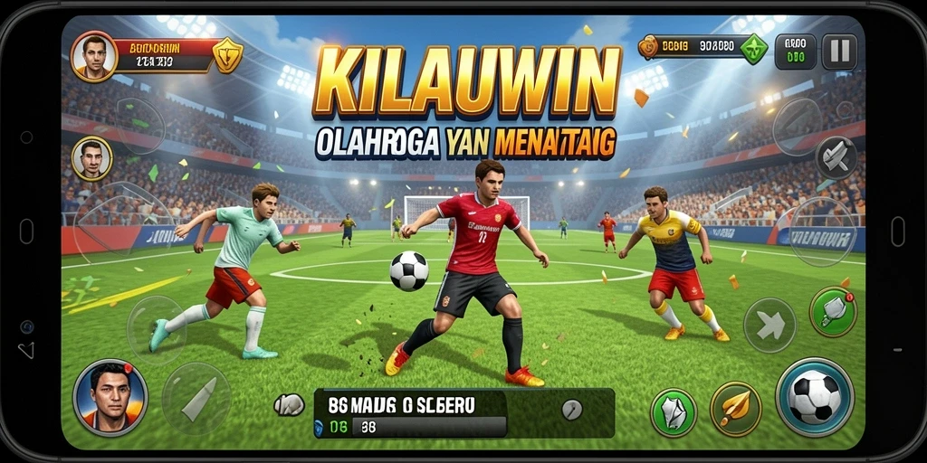 Screenshot KILAUWIN yang menampilkan aksi seru di lapangan olahraga.