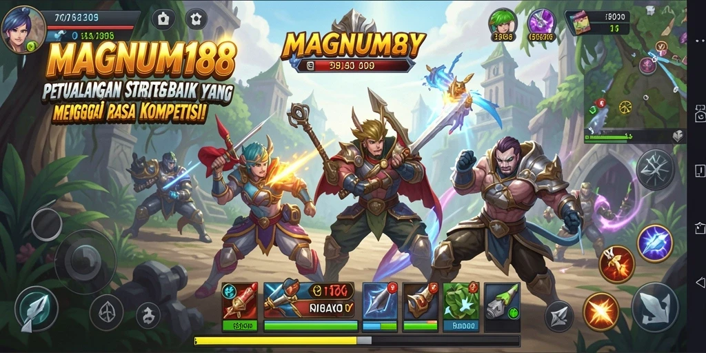 Screenshot gameplay MAGNUM188 menampilkan aksi pertempuran strategis.