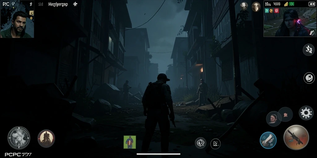 Tampilan gameplay <strong>PCPC7</strong> yang mencekam dengan suasana yang gelap dan misterius.