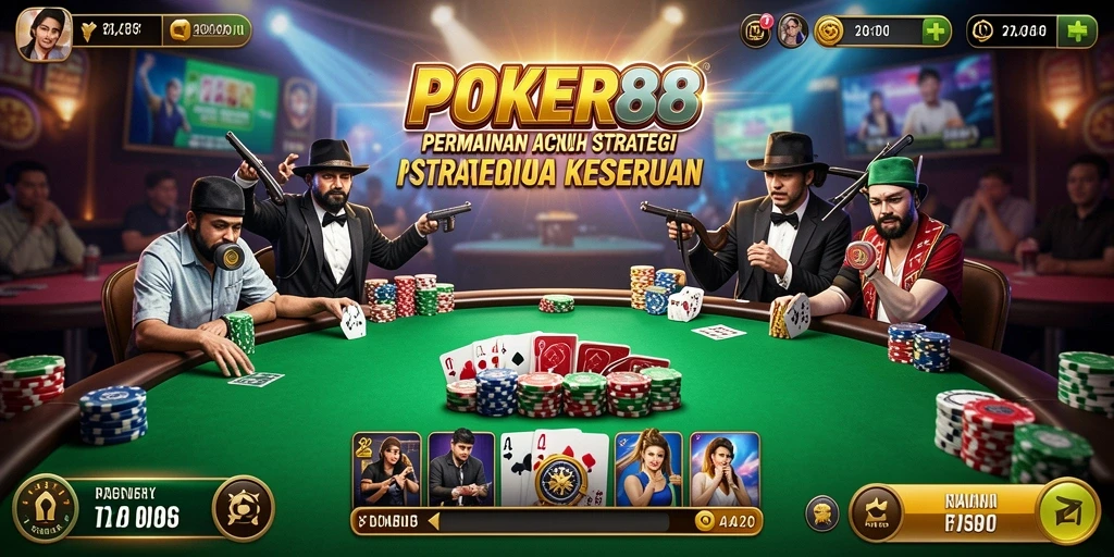 Tampilan mendebarkan dari gameplay POKER88 yang penuh aksi.