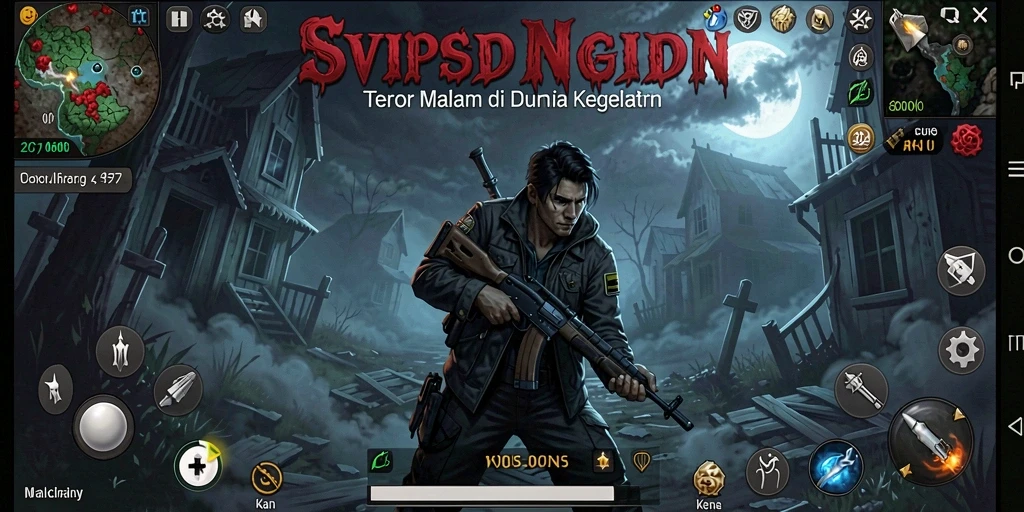 Gameplay menyeramkan di dalam kegelapan dengan makhluk menakutkan.